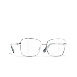 CHANEL rectangle Eyeglasses C124 silver