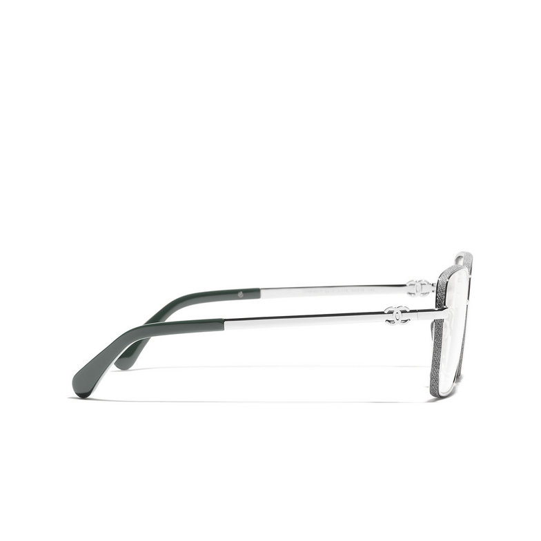 CHANEL rectangle Eyeglasses C124 silver