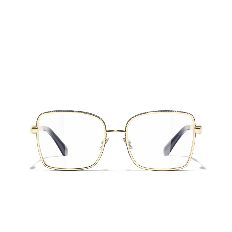 CHANEL rectangle Eyeglasses C125 gold
