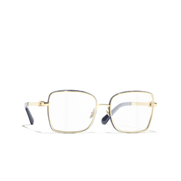 CHANEL rectangle Eyeglasses C125 gold
