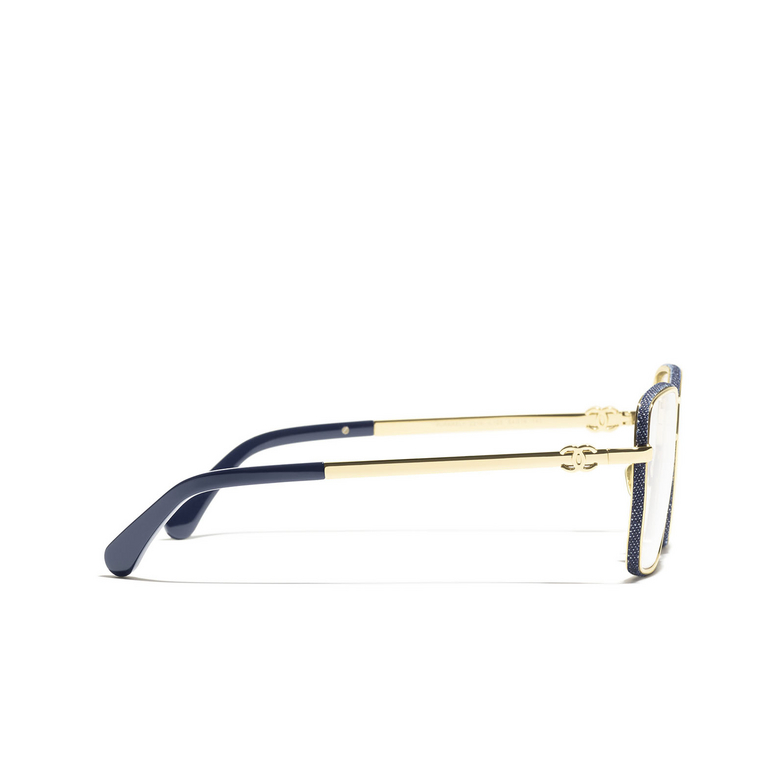 CHANEL rectangle Eyeglasses C125 gold