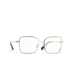 CHANEL rectangle Eyeglasses C395 pale gold