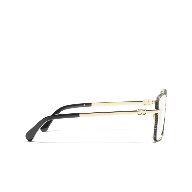 CHANEL rectangle Eyeglasses C395 pale gold