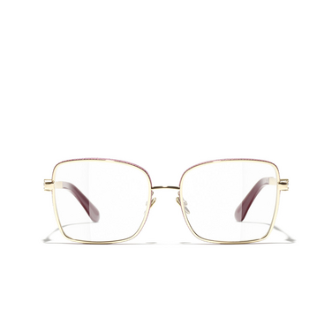 CHANEL rectangle Eyeglasses C418 pale gold - front view