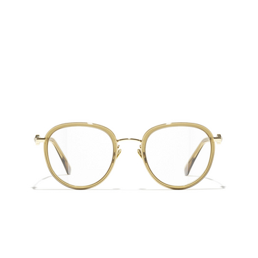 Optiques pantos CHANEL C420 cognac crystal - Vue de face