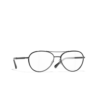 CHANEL pilot Eyeglasses C126 black - three-quarters view