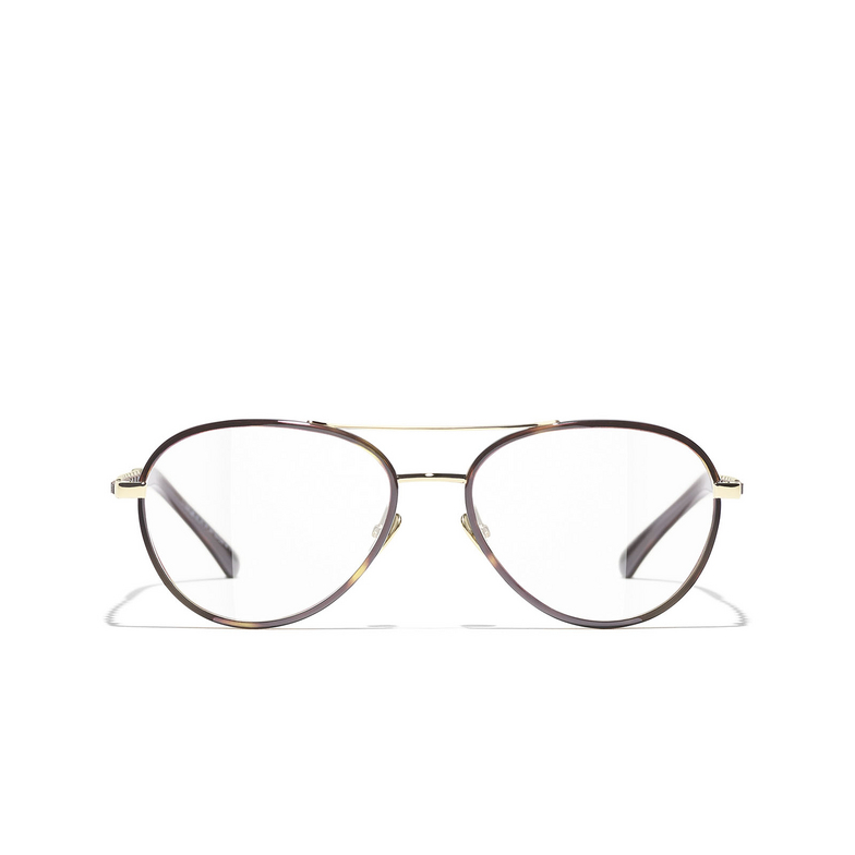 CHANEL pilot Eyeglasses C429 pale gold