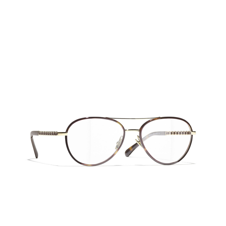 CHANEL pilot Eyeglasses C429 pale gold