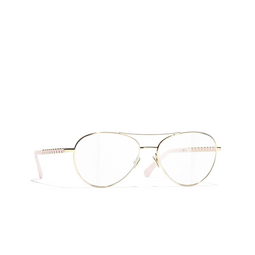 CHANEL pilot Eyeglasses C489 pale gold