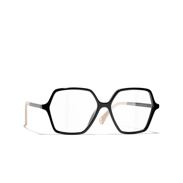 CHANEL square Eyeglasses C534 black - three-quarters view