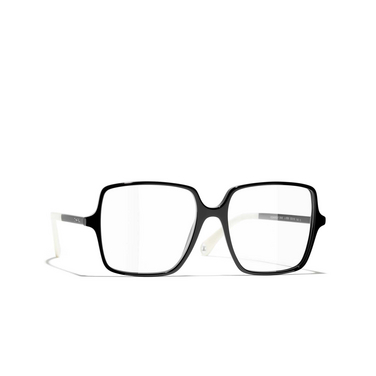 CHANEL square Eyeglasses 1656 black - three-quarters view