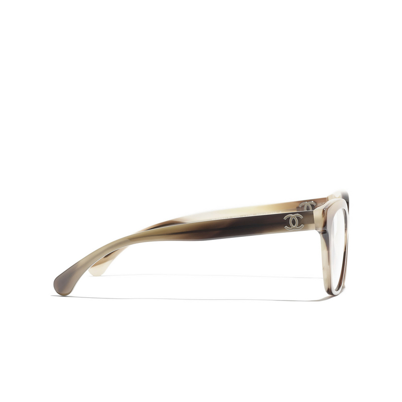 CHANEL square Eyeglasses 1798 striped taupe
