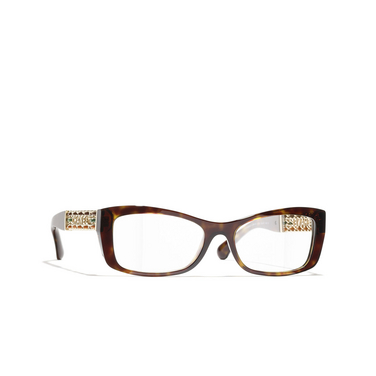 CHANEL cateye Eyeglasses C714 dark havana - three-quarters view