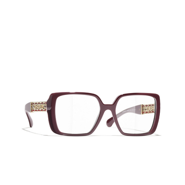 CHANEL square Eyeglasses 1461 aubergine - three-quarters view