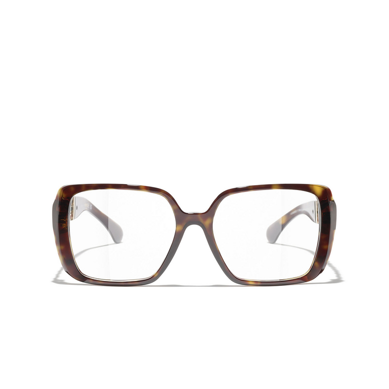 CHANEL square Eyeglasses C714 dark havana