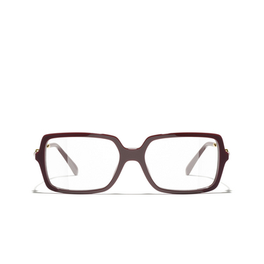 CHANEL rectangle Eyeglasses 1802 red - front view