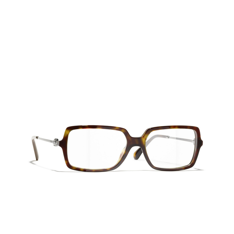 CHANEL rectangle Eyeglasses C714 dark havana