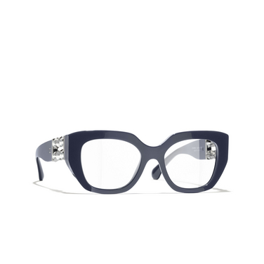 CHANEL cateye Eyeglasses 1725 duck blue - three-quarters view