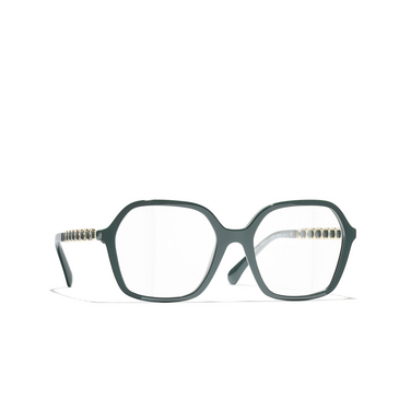 CHANEL square Eyeglasses 1459 green vendome - three-quarters view
