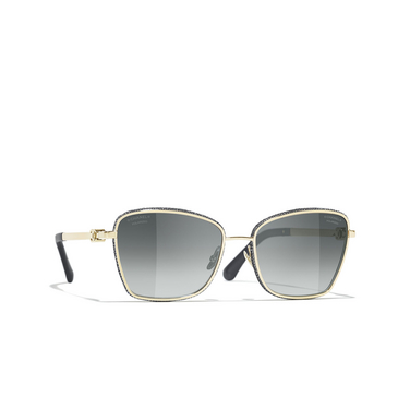 CHANEL quadratische sonnenbrille C395S8 pale gold - Dreiviertelansicht