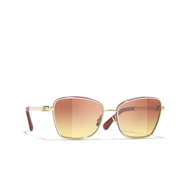 CHANEL quadratische sonnenbrille C41814 pale gold - Dreiviertelansicht
