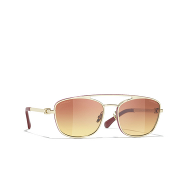 Occhiali modello pilota CHANEL da sole C41814 pale gold - tre quarti