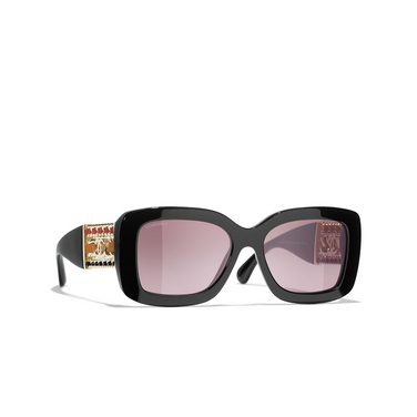 CHANEL quadratische sonnenbrille C622S1 black - Dreiviertelansicht