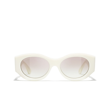 CHANEL oval Sunglasses 125513 ivory - front view