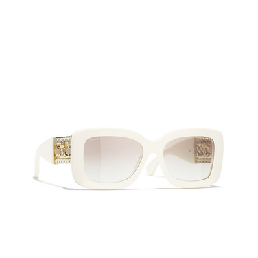 CHANEL oval Sunglasses 125513 ivory - three-quarters view