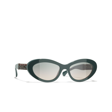 Solaires oeil de chat CHANEL 1459S3 green vendome - Vue trois quarts