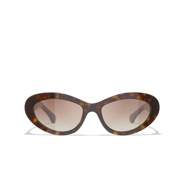 CHANEL Katzenaugenförmige sonnenbrille C714S9 dark havana - Vorderansicht