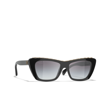 Gafas de sol mariposa CHANEL C622S8 black - Vista tres cuartos