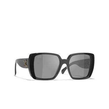 Solaires carrées CHANEL C622T8 black - Vue trois quarts