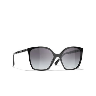 CHANEL quadratische sonnenbrille 1608S6 black - Dreiviertelansicht