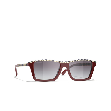 CHANEL rechteckige sonnenbrille 1792S6 burgundy - Dreiviertelansicht
