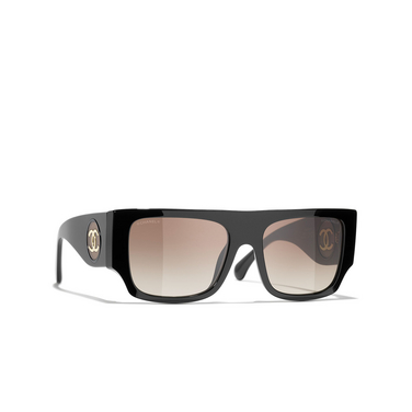 Gafas de sol cuadradas CHANEL C622S5 black - Vista tres cuartos