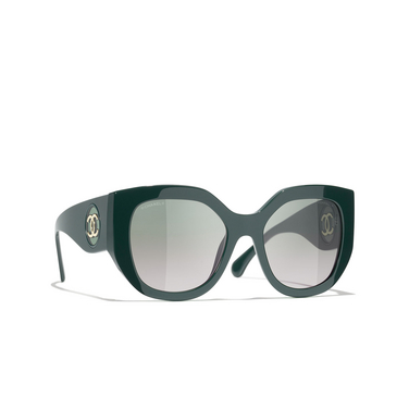CHANEL Schmetterlingsförmige sonnenbrille 1459S3 green vendome - Dreiviertelansicht