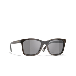 CHANEL rectangle Sunglasses 1811B1 dark brown marble