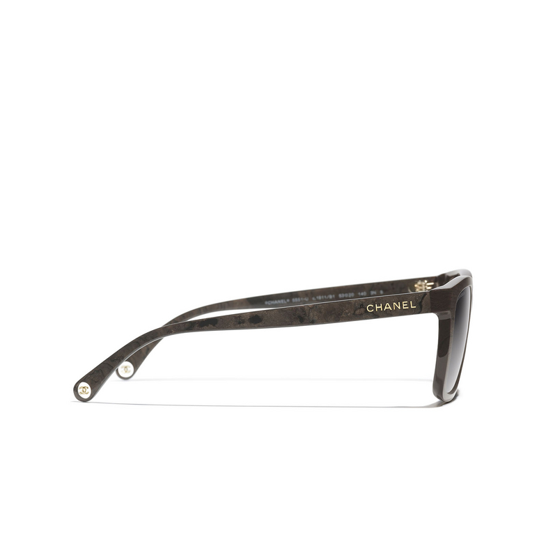 CHANEL rectangle Sunglasses 1811B1 dark brown marble