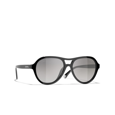 Gafas de sol piloto CHANEL C501M3 black - Vista tres cuartos