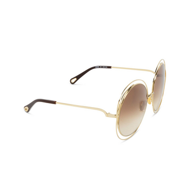 Lunettes de soleil Chloé CH0045S 001 gold - Vue trois quarts