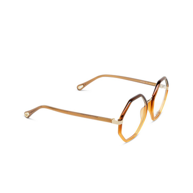 Chloé CH0132O irregular Eyeglasses 010 brown - three-quarters view