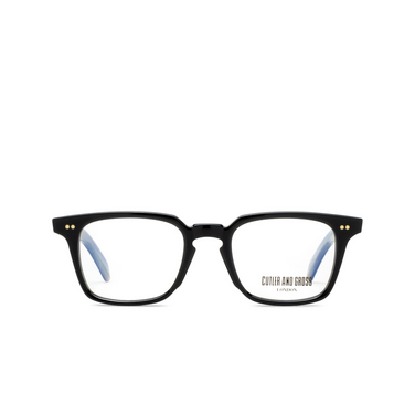 Cutler and Gross GR10 Eyeglasses 01 black on horn - front view