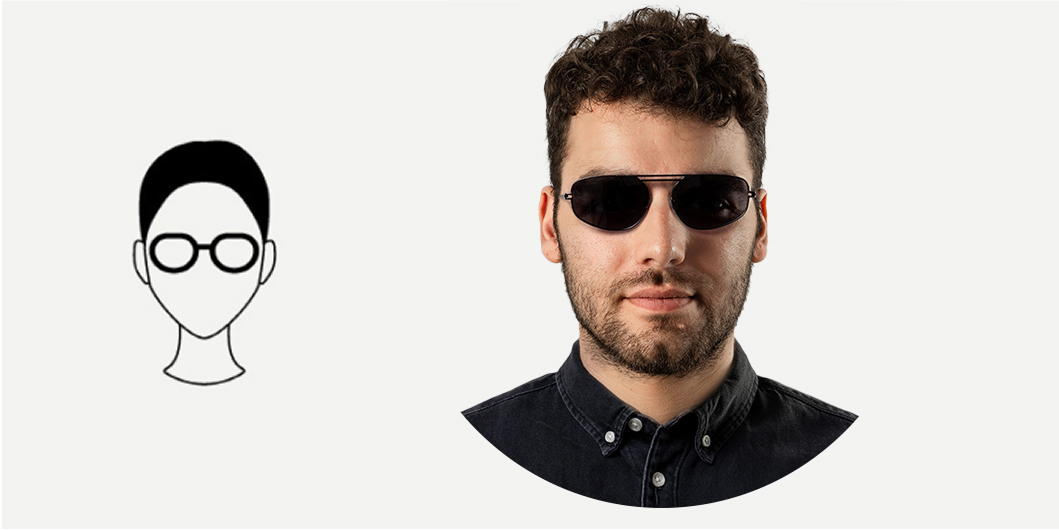 gafas de sol ovaladas para rostro de diamante