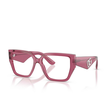Dolce & Gabbana DG3373 Eyeglasses 3211 transparent bordeaux - three-quarters view