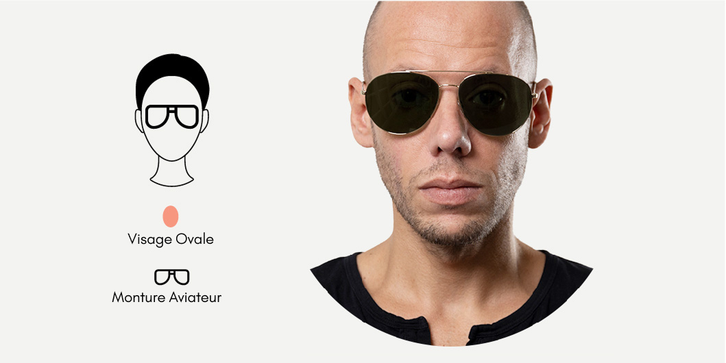 lunettes de soleil aviator pour visage ovale