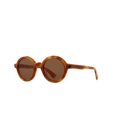 Lunettes de soleil Garrett Leight JULIEN SUN EMT/SFO ember tortoise/semi-flat oak - Vue trois quarts