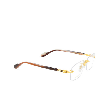 Gucci GG1221O Eyeglasses 002 gold - three-quarters view