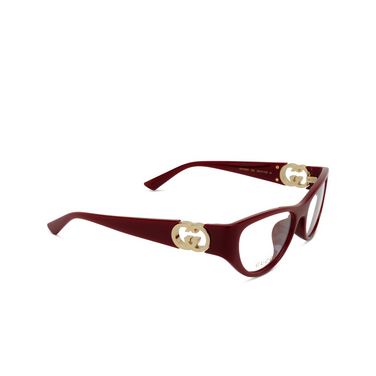 Gucci GG1825O Korrektionsbrillen 003 burgundy - Dreiviertelansicht