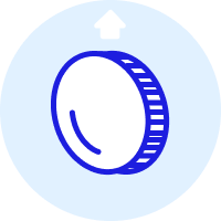 Icon of a lens with arrow pointing up